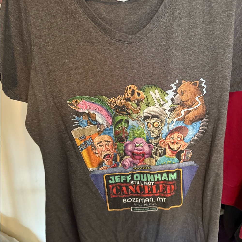 Jeff Dunham Graphic Charcoal Gray Women's Short Sleeve Tee